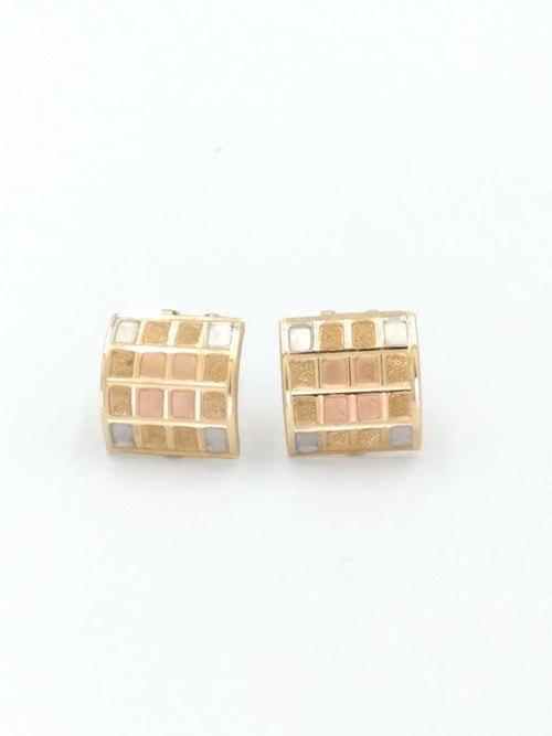Earrings - Tricolor Gold 14k (.585) 4.9 grams