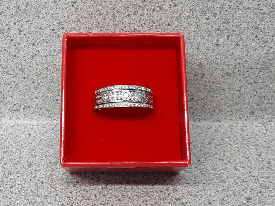 Ring - Wedding Band - White Gold 14k (.585) 8.6 grams Size 9.5