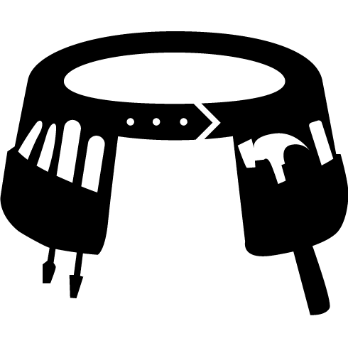 Belt With Tools Gray Tool Belt / Accessory