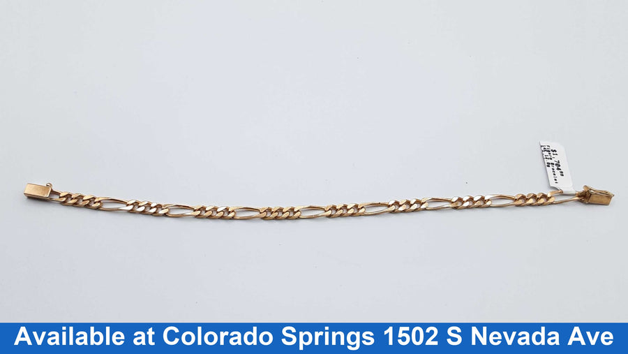 Figaro Bracelet - Yellow Gold 14k (.585) 12 grams 8 inch