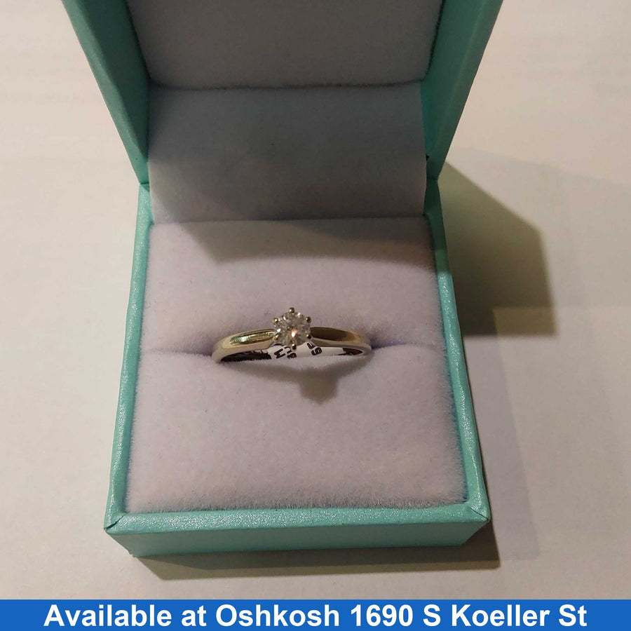 Women's Ring - Solitaire - White Gold 14k (.585) 2.5 grams Size 9