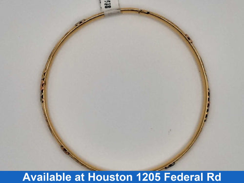 Bangle Bracelet - Tricolor Gold 10k (.417) 9 grams 7 inch