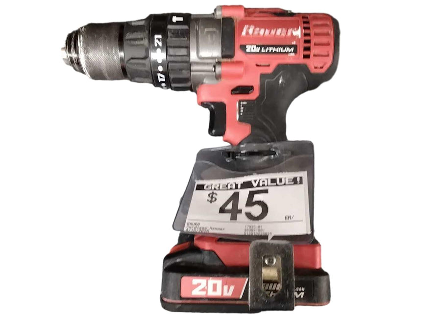 Bauer 1792c-b1 Red Cordless Hammer Drill
