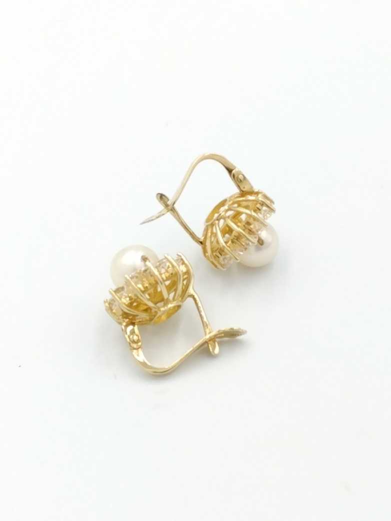 Pearl Earrings - Yellow Gold 14k (.585) 3.7 grams