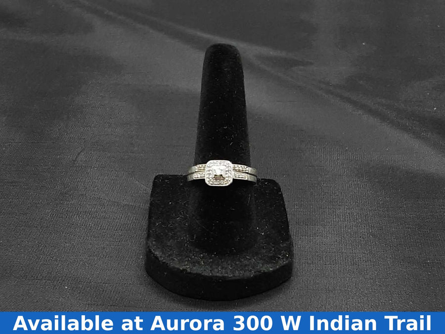 Ring - Engagement Set - White Gold 10k (.417) 3.4 grams Size 6.5