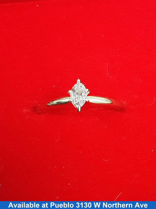 Women's Ring - Solitaire - Yellow Gold 14k (.585) 1.8 grams Size 6