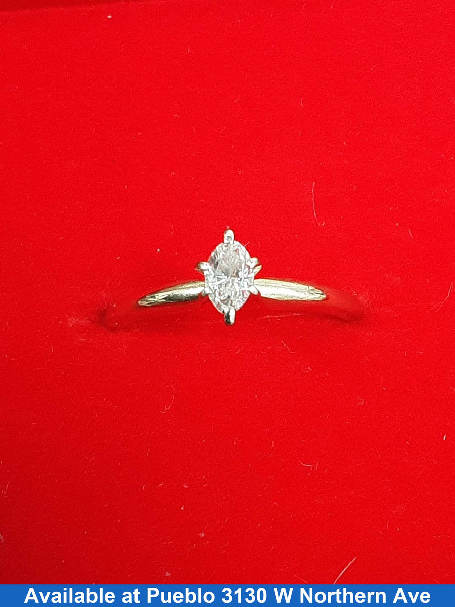 Women's Ring - Solitaire - Yellow Gold 14k (.585) 1.8 grams Size 6