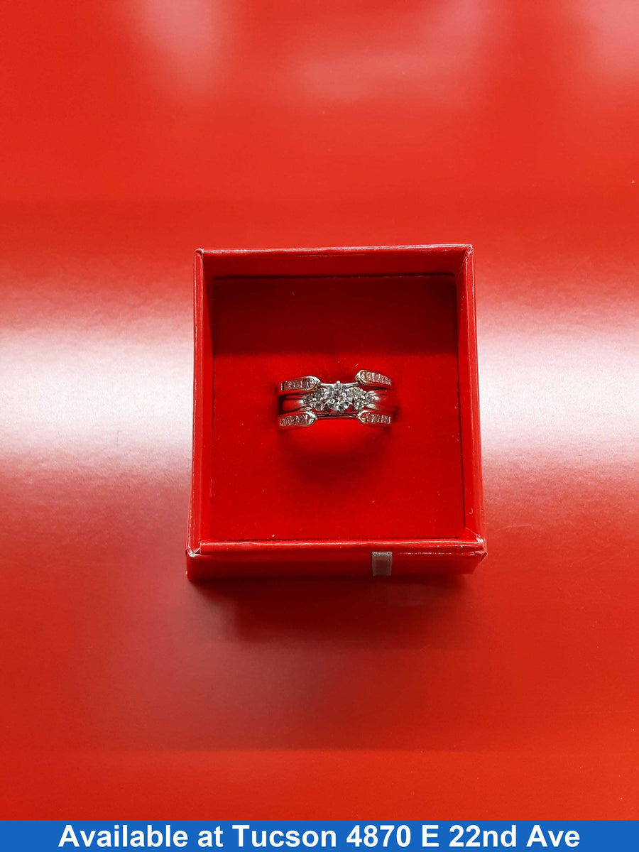 Ring - Engagement Set - White Gold 10k (.417) 7.1 grams Size 6