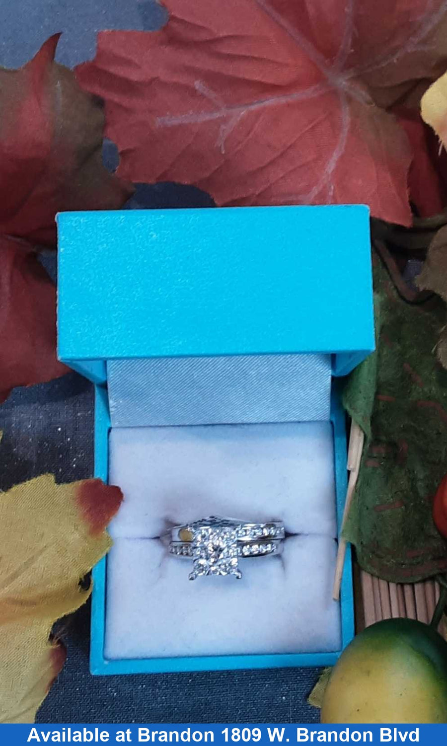 Ring - Engagement Set - White Gold 14k (.585) 5.5 grams Size 7.5
