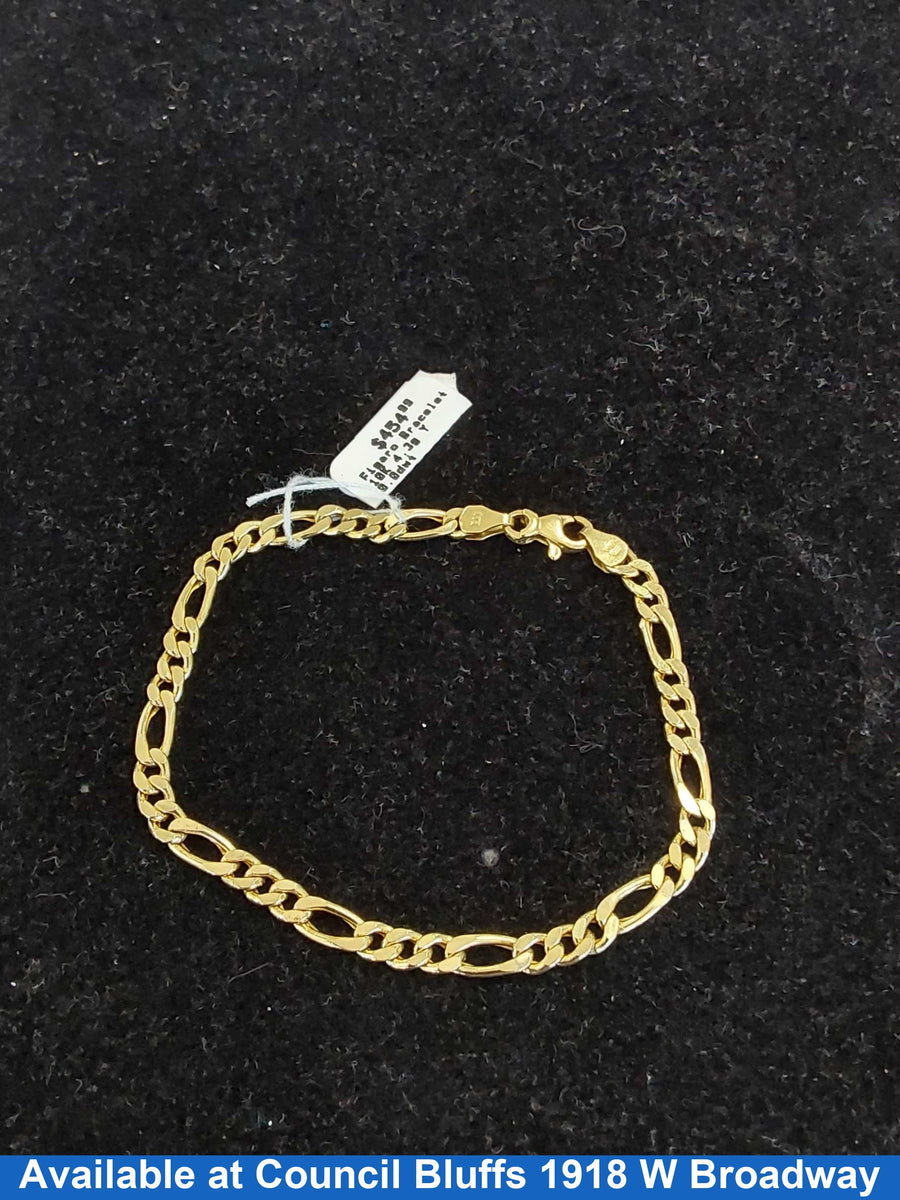 Figaro Bracelet - Yellow Gold 10k (.417) 4.3 grams 7 inch