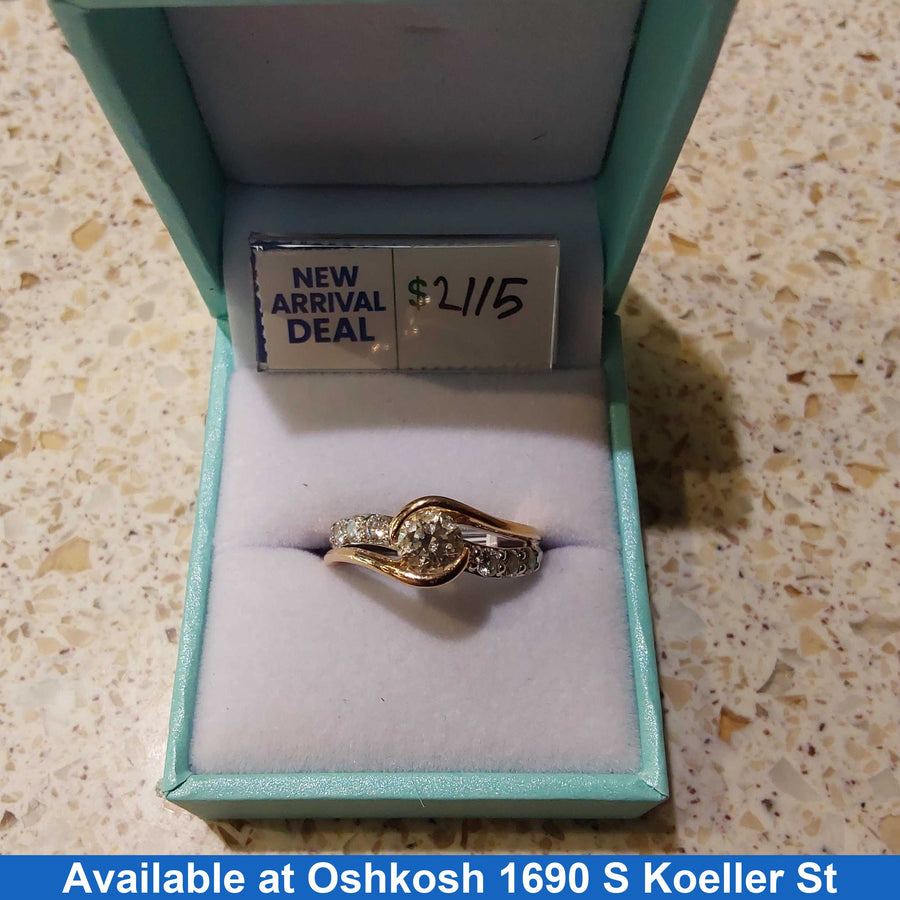Ring - Wedding Set - White Gold 14k (.585) 5.7 grams Size 7