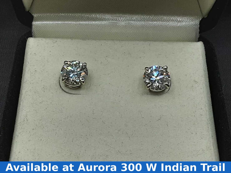 Double Stud Earring - White Gold 14k (.585) 1.6 grams
