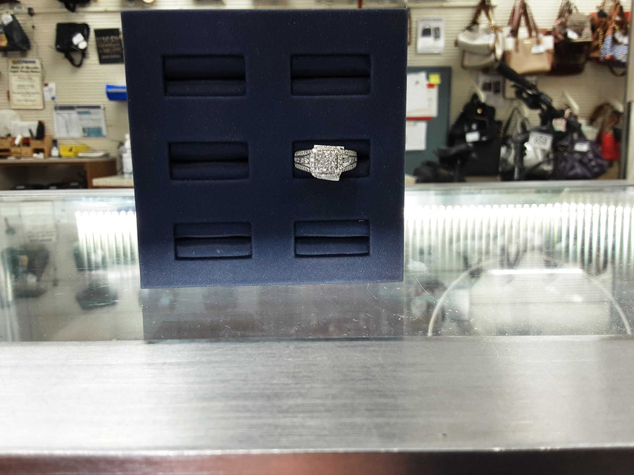 Ring - Engagement Set - White Gold 14k (.585) 4.7 grams Size 7.5