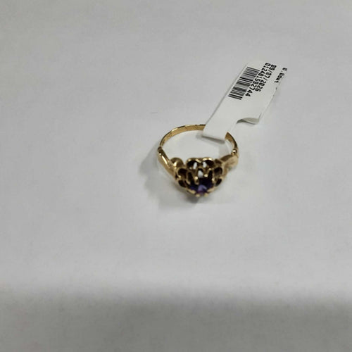Women's Ring - Solitaire - Yellow Gold 14k (.585) 2 grams Size 4