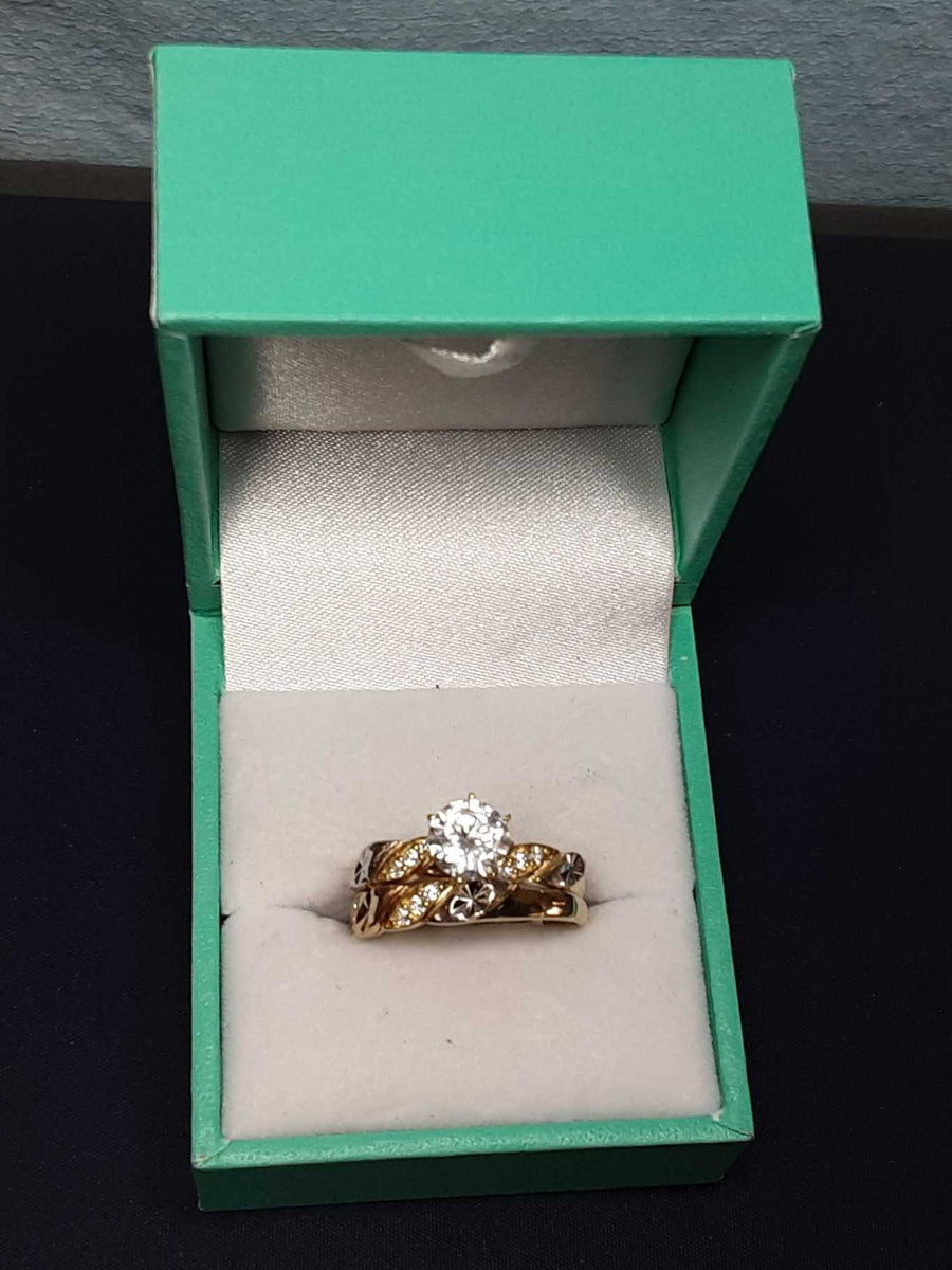 Ring - Engagement Set - Yellow Gold 14k (.585) 4.6 grams Size 7
