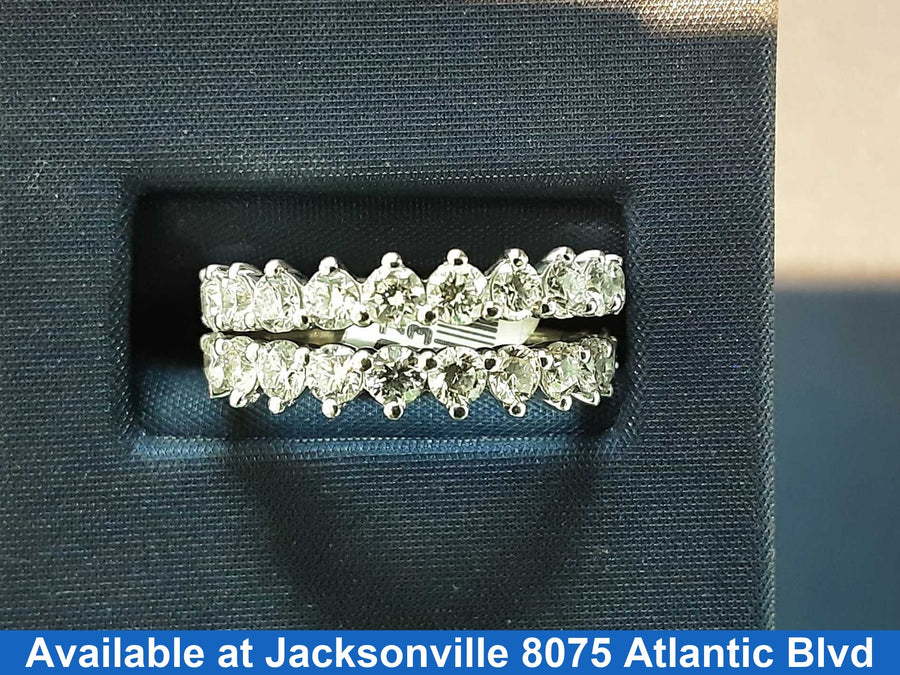 Ring - Wedding Set - White Gold 14k (.585) 5.8 grams Size 7