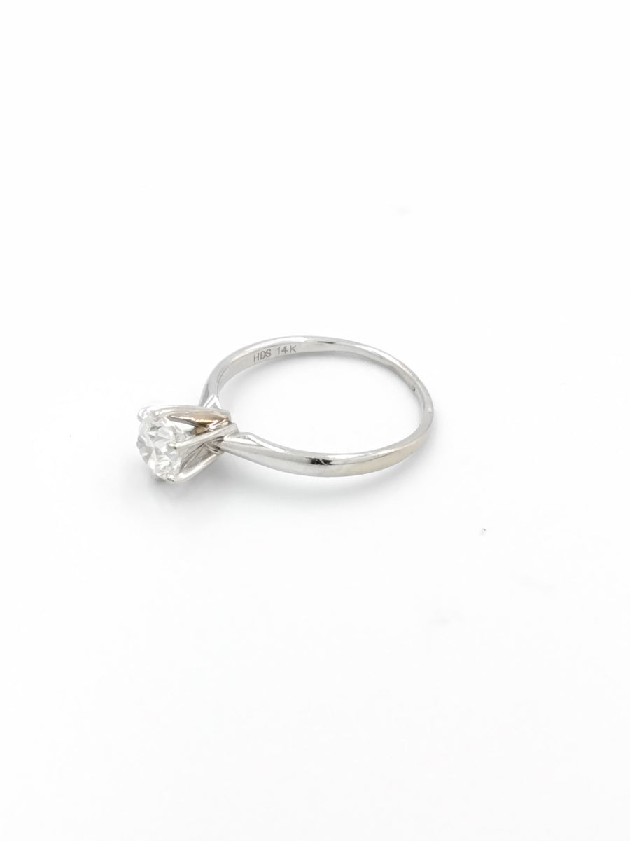 Women's Ring - Solitaire - White Gold 14k (.585) 2.3 grams Size 8