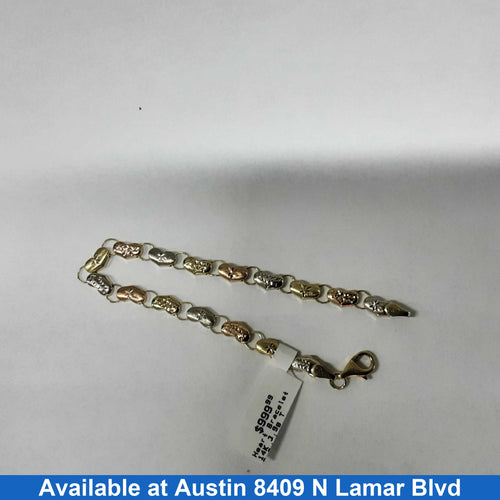 Bracelet - Tricolor Gold 14k (.585) 3.9 grams 7 inch