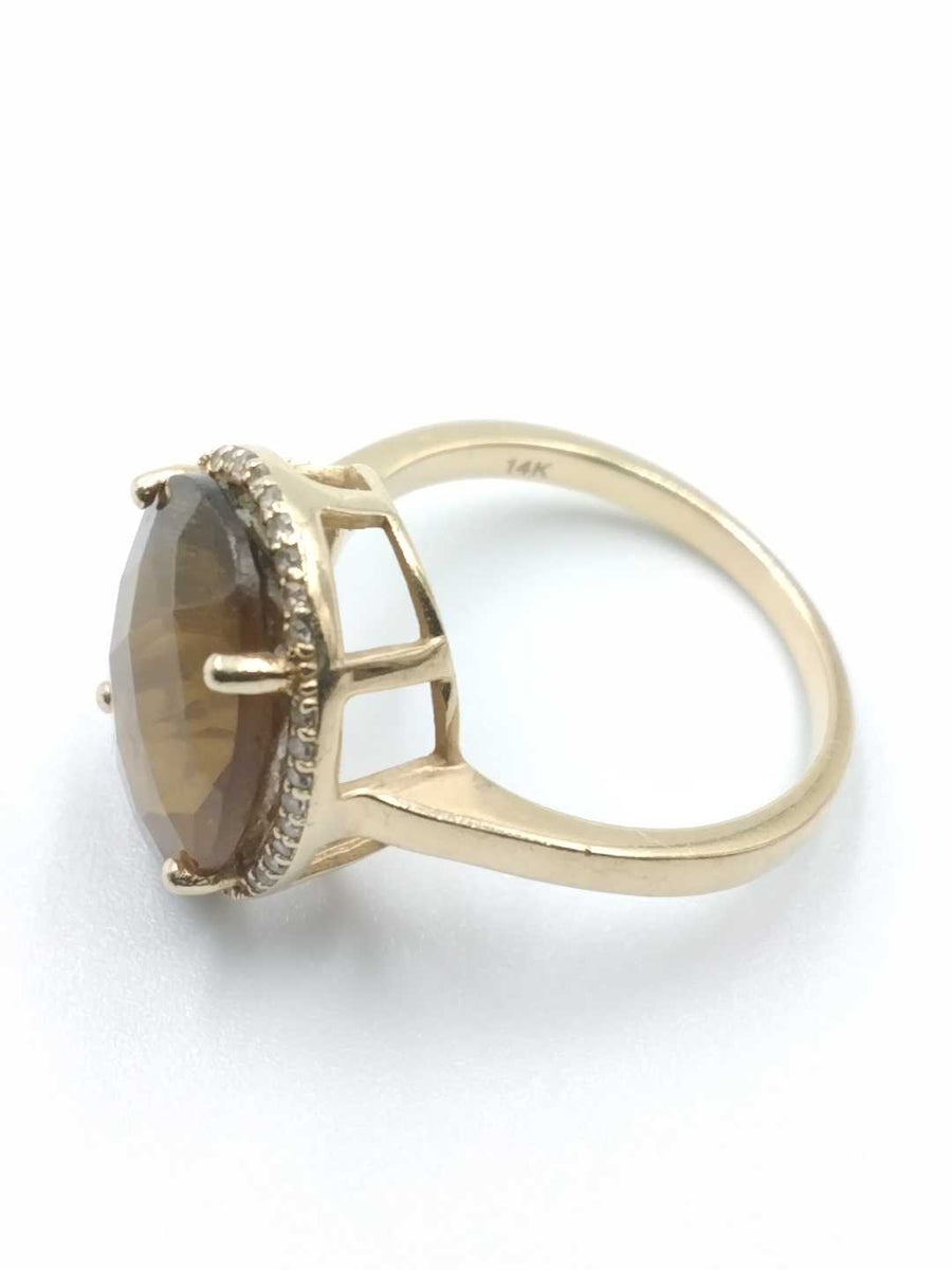 Women's Ring - Solitaire - Yellow Gold 14k (.585) 4.1 grams Size 7.5