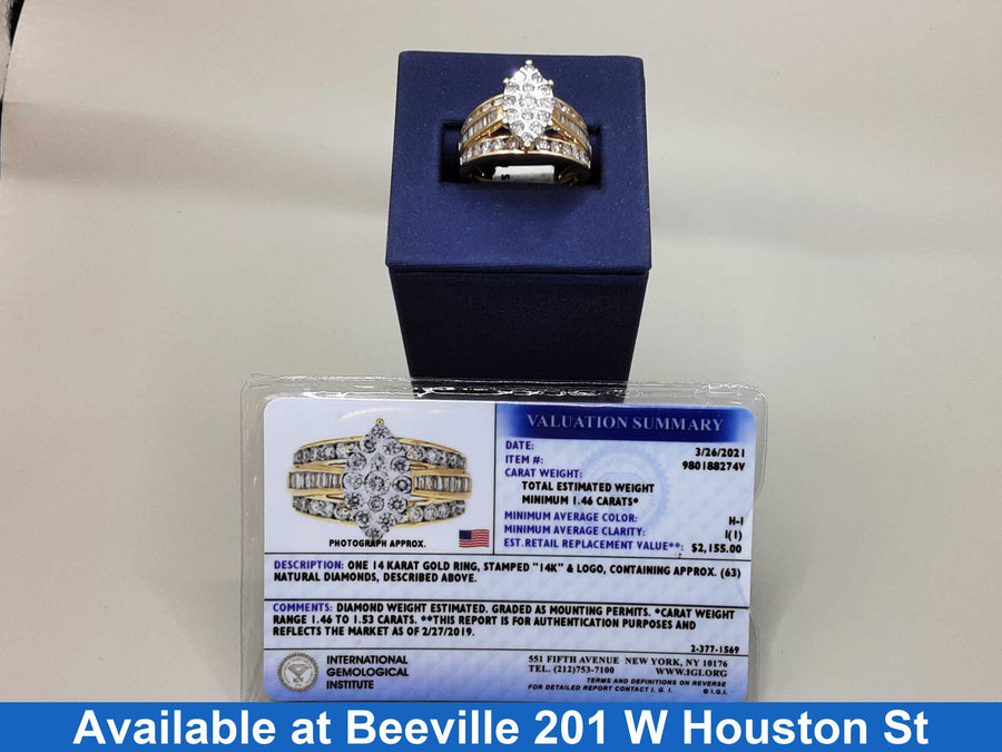 Ring - Wedding Set - Yellow Gold 14k (.585) 6.4 grams Size 7.5