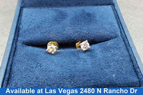 Double Stud Earring - Yellow Gold 18k (.750) 1.7 grams