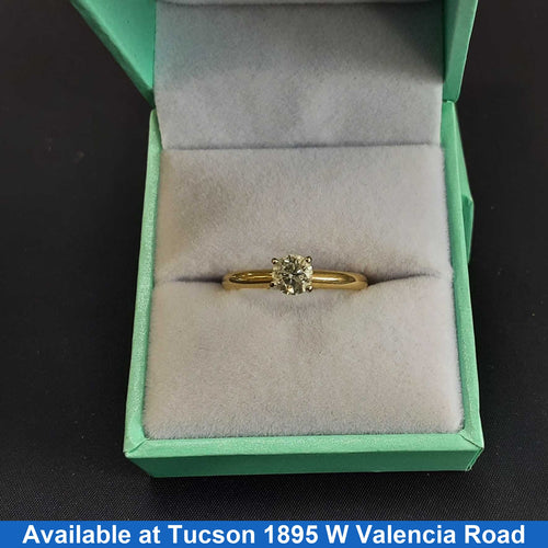Women's Ring - Solitaire - Yellow Gold 14k (.585) 2.3 grams Size 8