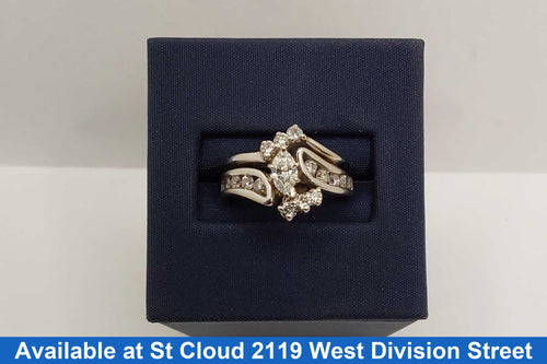 Ring - Wedding Set - White Gold 14k (.585) 5.44 grams Size 5