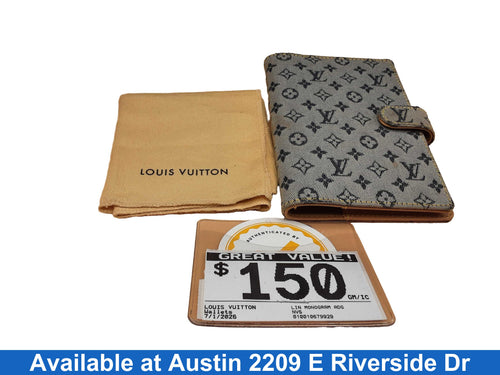 Louis Vuitton Lin Monogram Adgenda Pm Beige / Tan Wallet