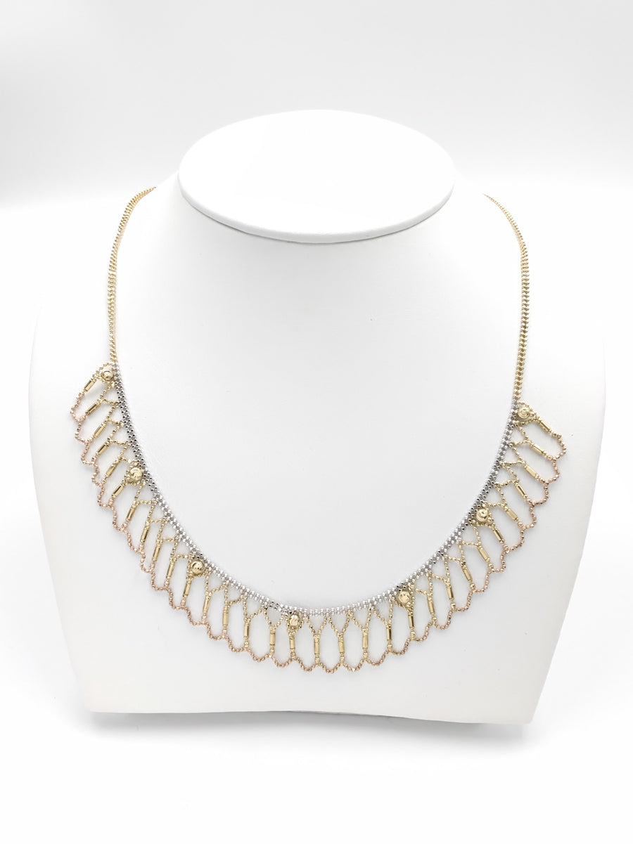 Bead Chain - Tricolor Gold 14k (.585) 8.2 grams 18 inch