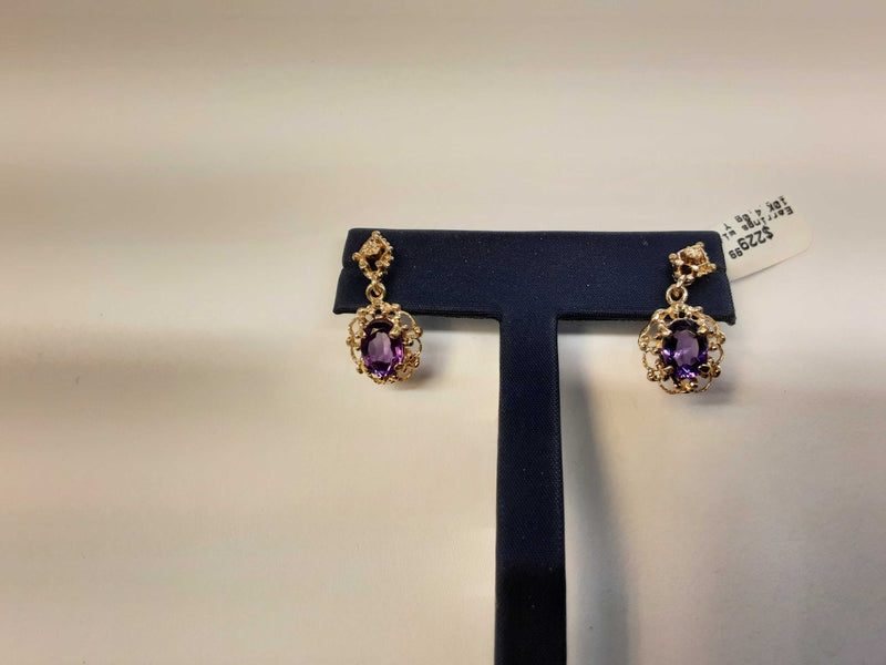 Earrings with stones Yellow Gold 10k (.417) 4 grams