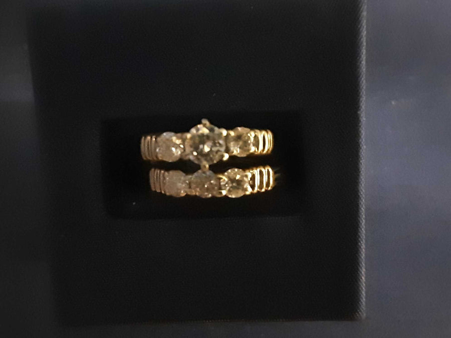 Ring - Engagement Set - Yellow Gold 14k (.585) 6.8 grams Size 4