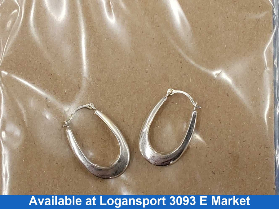 Bangle Earrings - White Gold 10k (.417) 0.4 grams