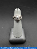 Ring - Wedding Set - White Gold 14k (.585) 10 grams Size 4.5