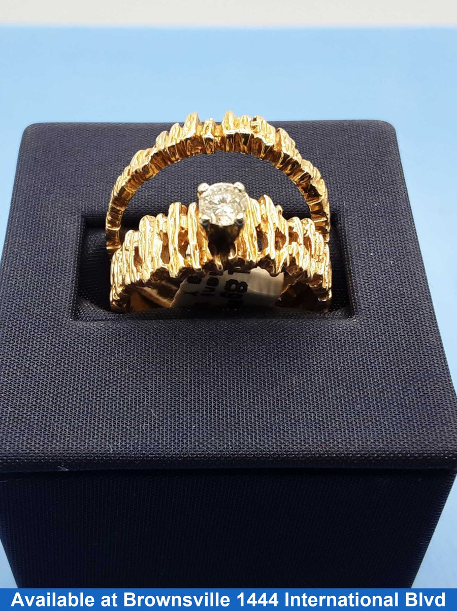 Ring - Engagement Set - Yellow Gold 14k (.585) 8.8 grams Size 8