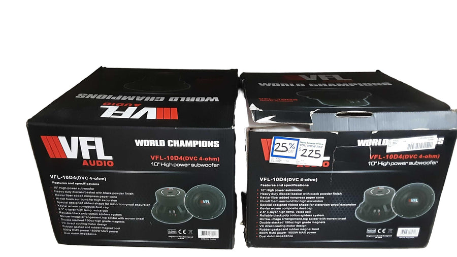 Vfl Audio Vfl-10d4 Black Car Sub-Woofer