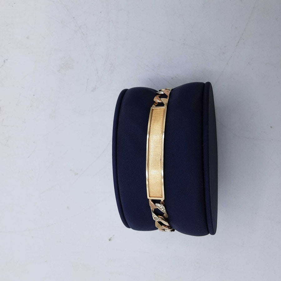 ID Bracelet - Tricolor Gold 14k (.585) 12.2 grams 7 inch
