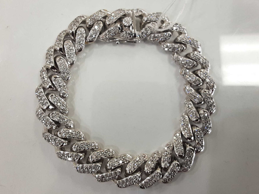 Cuban Link Bracelet - White Gold 10k (.417) 76 grams 8 inch