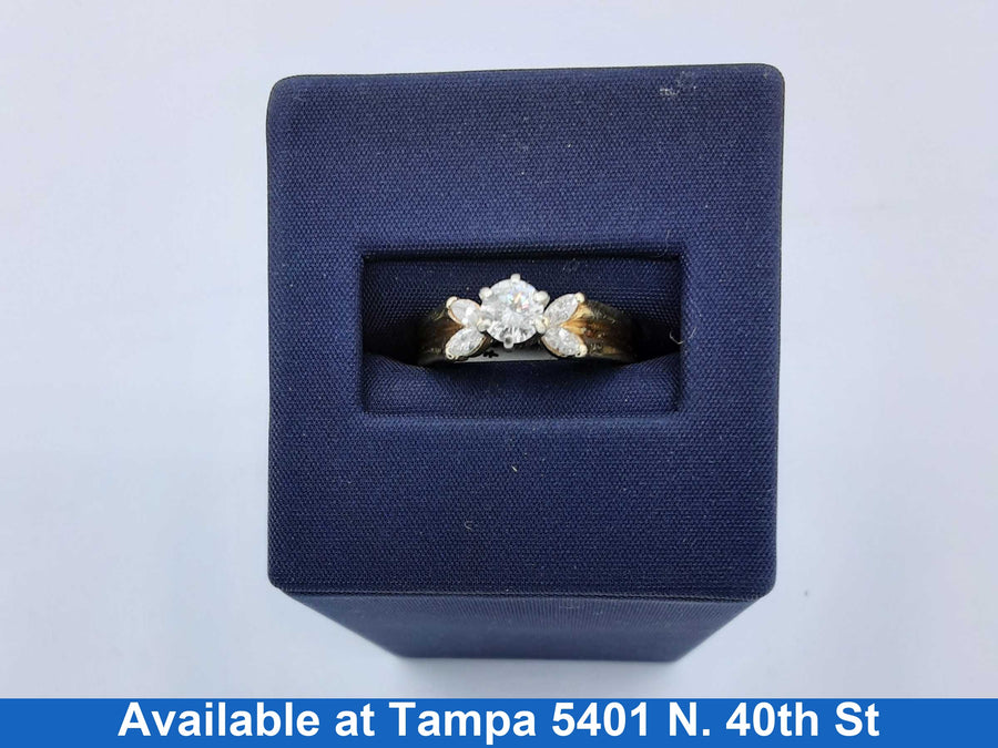 Ring - Engagement Set - Yellow Gold 10k (.417) 3.1 grams Size 7
