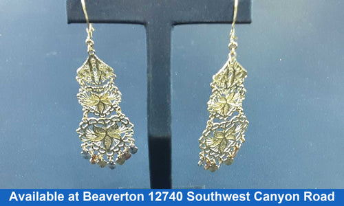 Filigree Earrings - Tricolor Gold 14k (.585) 7.4 grams
