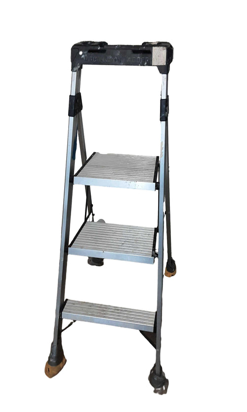 Gorilla Dual Platform Step Ladder Silver Step Stool