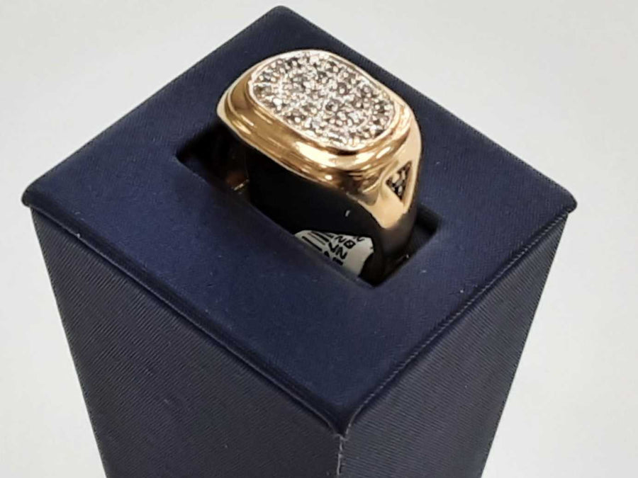 Men's Diamond Ring - Yellow Gold 10k Size 7