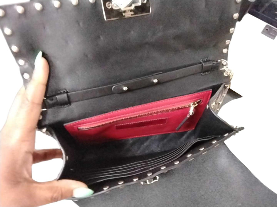 Valentino Rockstud Nappa Black Purse / Handbag