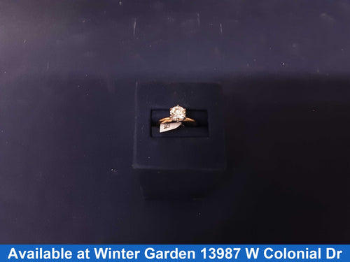 Women's Ring - Solitaire - Yellow Gold 14k (.585) 2.5 grams Size 7.5