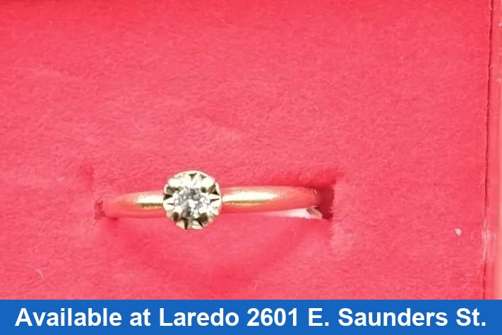 Women's Ring - Solitaire - Yellow Gold 14k (.585) 1.4 grams Size 8.5