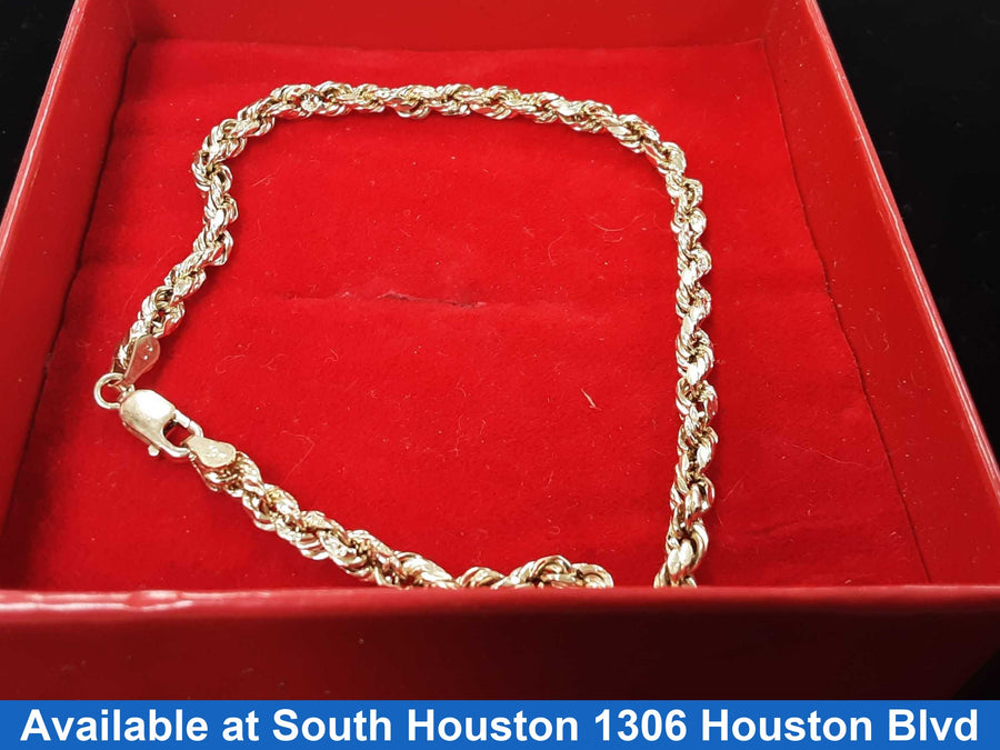 Rope Bracelet - Yellow Gold 10k (.417) 3 grams 8 inch