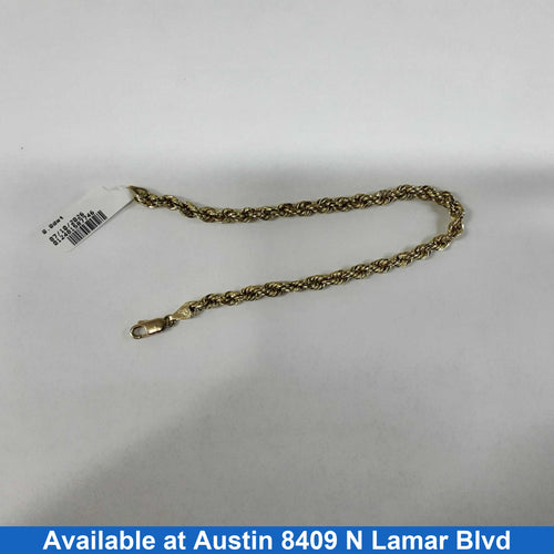 Rope Bracelet - Yellow Gold 10k (.417) 3.6 grams 8 inch
