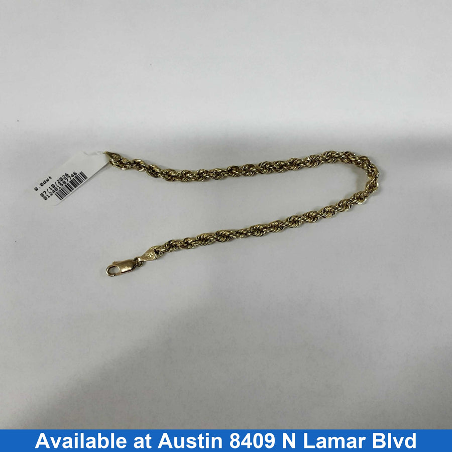 Rope Bracelet - Yellow Gold 10k (.417) 3.6 grams 8 inch