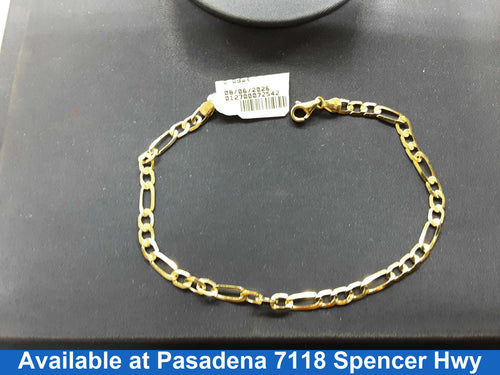 Figaro Bracelet - Yellow Gold 10k (.417) 3 grams 8 inch