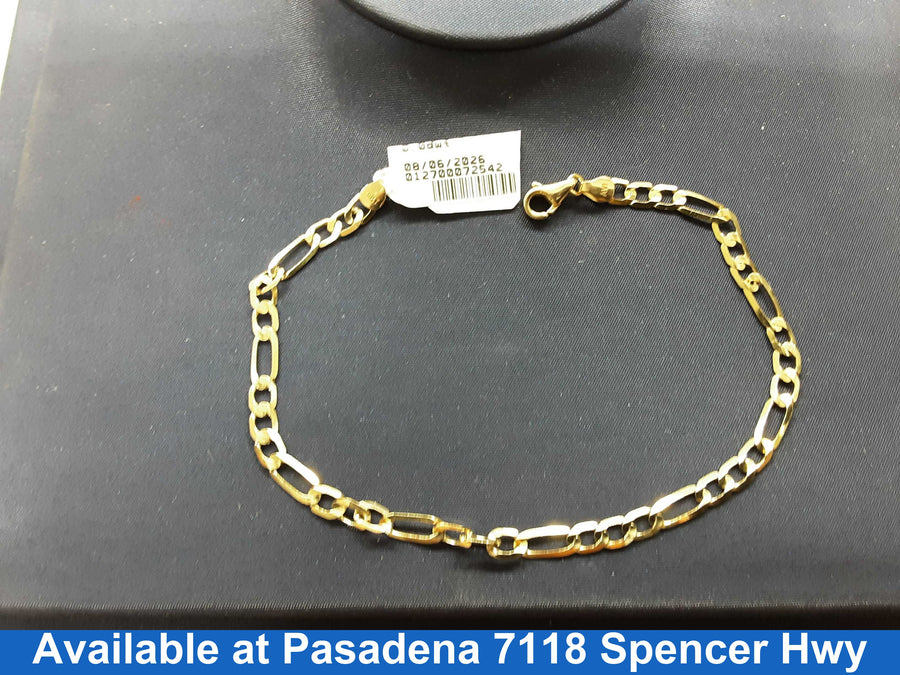Figaro Bracelet - Yellow Gold 10k (.417) 3 grams 8 inch