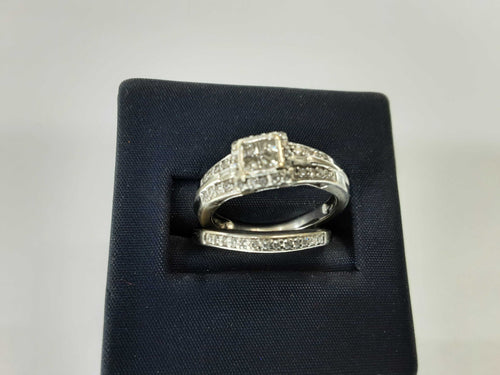 Ring - Wedding Set - White Gold 14k (.585) 4.9 grams Size 6